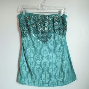 Maurices Turquoise Tube Top with Shelf Bra